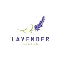 lavendel- logotyp elegant lila blomma växt illustration blommig prydnad design vektor