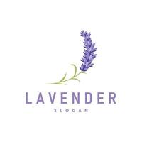 lavendel- logotyp elegant lila blomma växt illustration blommig prydnad design vektor