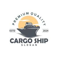 enkel mall fartyg logotyp design vektor marin transport företag silhuett kryssning fartyg