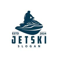 jet åka skidor logotyp marin sport Jet ski varumärke logotyp bricka mall extrem vatten tävlings vektor företag design