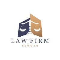 Anwalt Logo, Gesetz Gericht einfach Design, legal Waage Vorlage Illustration Vektor
