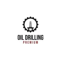 Öl Bohren rig Logo Design Konzept Vektor Illustration