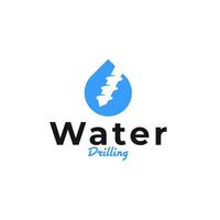 Wasser Bohren Logo Design Konzept Vektor Illustration