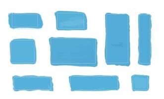 vattenfärg ram blå Färg bläck borsta slag. hand dragen ram textruta klotter. vektor illustration