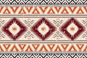 geometrisches ethnisches orientalisches Ikat-Muster traditionelles Design für Hintergrund, Teppich, Tapete, Kleidung, Verpackung, Batik, Stoff, Vektorillustration. Stickereiart. vektor