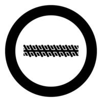 armeringsjärn förstärkning ikon i cirkel runda svart Färg vektor illustration bild fast översikt stil