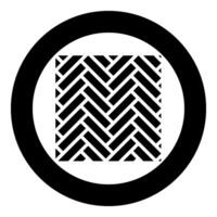parkett parkett trä- golv timmer interiör natur material ikon i cirkel runda svart Färg vektor illustration bild fast översikt stil