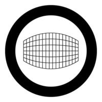 rektangel i utsprång rutnät rutig ikon i cirkel runda svart Färg vektor illustration bild fast översikt stil