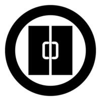dubbel- dörr utgång dörröppning ikon i cirkel runda svart Färg vektor illustration bild fast översikt stil