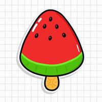 süß komisch Eis Sahne Aufkleber. Vektor Hand gezeichnet Karikatur kawaii Charakter Illustration Symbol. isoliert auf Hintergrund Eis Sahne Karte Charakter Konzept