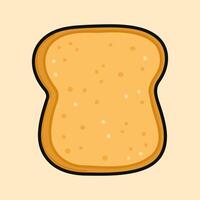 söt rolig rostat bröd bit av bröd. vektor hand dragen tecknad serie söt karaktär illustration ikon. isolerat på brun bakgrund. rostat bröd bit av bröd karaktär begrepp