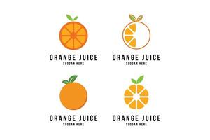 einstellen von Orange Obst Logo Design Konzept vektor
