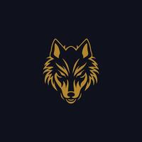 ai generiert Luxus Wolf Kopf Logo Vorlage Maskottchen symbolabstrakt zum Vektor Jahrgang Design Element