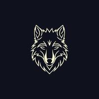 ai generiert Luxus Wolf Kopf Logo Vorlage Maskottchen symbolabstrakt zum Vektor Jahrgang Design Element