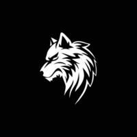 ai generiert Luxus Wolf Kopf Logo Vorlage Maskottchen symbolabstrakt zum Vektor Jahrgang Design Element