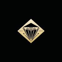 ai genererad diamant logotyp ikon vektor geometrisk diamant konst Smycken affär tecken.