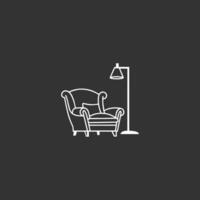 ai generiert Sofa Möbel Logo Design Inspiration zum minimalistisch Zuhause Sofa Designs vektor