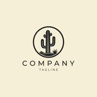 ai genererad kaktus logotyp vektor ikon design mall