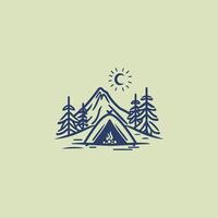ai generiert Camping Logo Vektor Symbol Design Vorlage