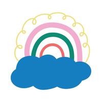 süß Boho Regenbogen. Cliparts zum Baby Zimmer, Gruß Karten, Kinder und Baby T-Shirts und tragen vektor