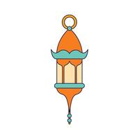 islamic lykta dekorativ belysning platt design vektor