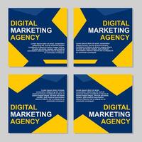 Blau und Gelb Sozial Medien Post Vorlage Design zum Digital Marketing Firmen. vektor