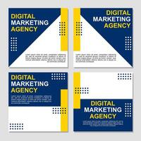 Blau und Gelb Sozial Medien Post Vorlage Design zum Digital Marketing Firmen. vektor