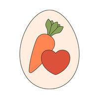 Ei retro groovig Symbol. glücklich Ostern eben Vektor Illustration Symbol