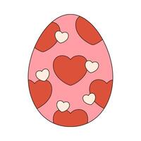 kärlek ägg retro häftig ikon. Lycklig påsk platt vektor illustration ikon