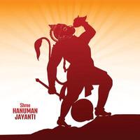 glücklich Hanuman Jayanti feiert das Geburt von Herr sri Hanuman Karte Hintergrund vektor