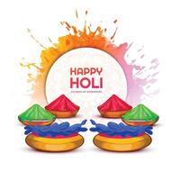 schönes indisches fest der farben glückliches holi-konzept mit buntem hintergrund vektor