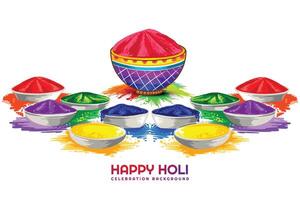 indisch holi traditionell Festival von Farben Karte Feier Design vektor
