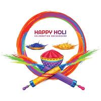 indisk holi traditionell festival av färger kort illustration bakgrund vektor