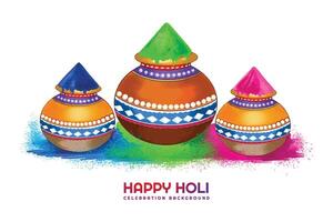 indisk holi traditionell festival firande av färger kort bakgrund vektor