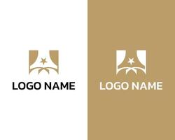 w mit Star modern Monogramm elegant Geschäft Logo Design Vorlage vektor