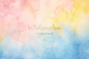drömmande blå gul och mjuk rosa vattenfärg bakgrund vektor
