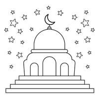 islamic moské vektor design illustration, masjid vektor