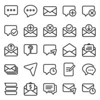 meddelande ikon uppsättning, för kommunikation behov, social media, korrespondens och e-post. vektor