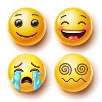 Emoji Emoticons Symbole Symbole Farbe Satz. vektor