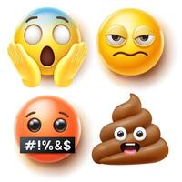 Emoji Emoticons Symbole Symbole Farbe Satz. vektor