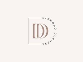 första dd för diamant hertiginna lady preneur logotyp mall för affärskvinna vektor