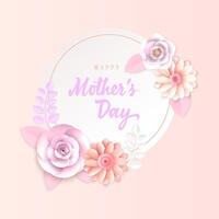 glücklich Mutter Tag Hintergrund mit Blumen und Blätter Vektor Illustration