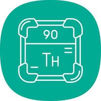 thorium linje kurva ikon vektor