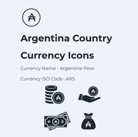 Argentinien Land Währung Symbol einstellen vektor