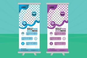 rollen oben Banner Stand Vorlage Design, Banner Vorlage, Geschäft Flyer, Anzeige, X-Banner, Flaggenbanner, vektor