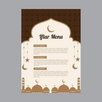 islamisch iftar Speisekarte Design Vektor