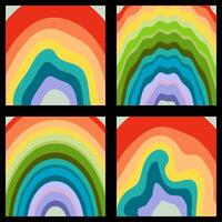 mehrfarbig Regenbogen Spektrum Vektor Hintergrund Sammlung. perfekt Design zum Poster, Karten, Aufkleber, drucken. Hand gezeichnet Vektor Illustration.