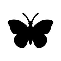 Schmetterling Silhouette isoliert. Insekt. Symbol von Frühling und Sommer. Logo Design. vektor