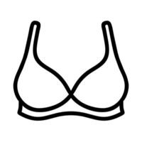 Damen BH Symbol isoliert auf Weiß Hintergrund. Dessous Geschäft Logo. Symbol von Weiblichkeit, Mode und Unterwäsche. Piktogramm von Strandkleidung und Badeanzug. vektor