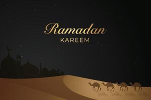 ramadan, eid al-fitr, islamic ny år moské bakgrund hälsning kort vektor